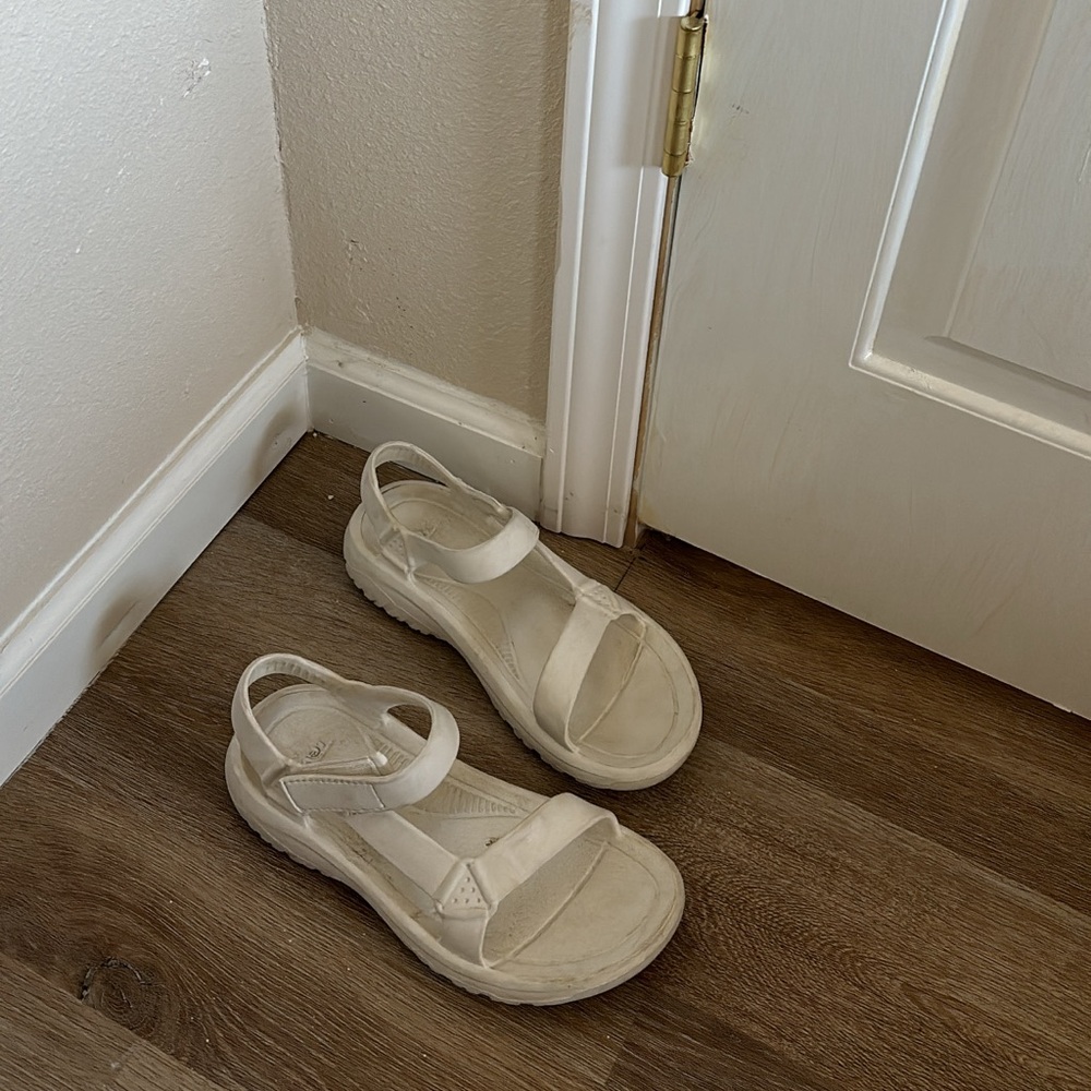 white rubber tevas